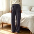 thumbnail image 3 of Diufon Fleece Sleep Pants for Women Elastic Waist Fall Winter Warm Pajama Pant Plush Cozy Homewear Lounge Bottoms, 3 of 7