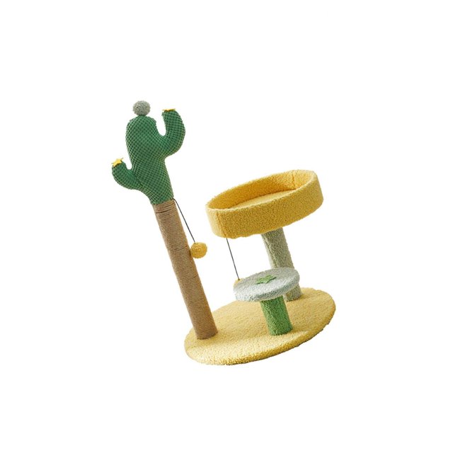 Yingyy Cactus Cat Sisal Climbing Frame Cat Scratcher Tower Two Climbing Frame indoor cats Platform Design