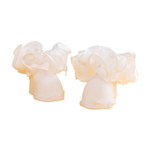 AUQ Kid Socks,3D Tailored Heel Design Girls Socks,Stretchy Cuff Design Cute Socks,White