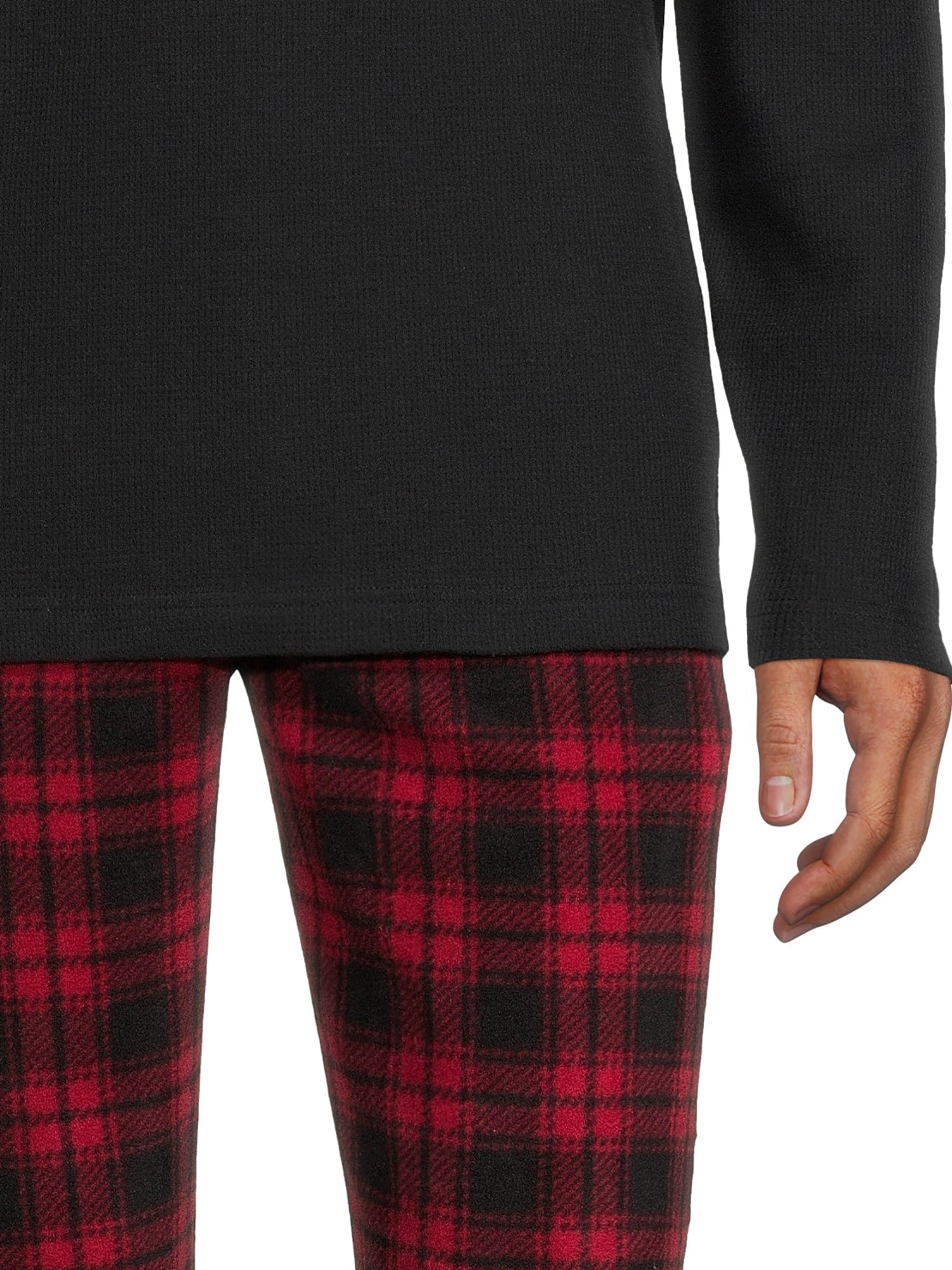 Hanes Men’s and Big and Tall Men’s Long Sleeve Crewneck Pajamas Set, 2-Piece