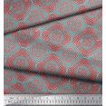 thumbnail image 2 of Soimoi Polyester Crepe Fabric Quarterfoil Geometric Print Sewing Fabric Yard 42 Inch Wide, 2 of 3