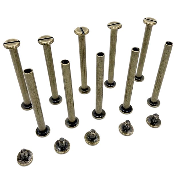 Poste de tornillo Tornillos de metal de Tornillo de Tornillo de cuero Botón de remache de clavo Tornillo de fijación de cinturón sólido, 10x50mm Sunnimix Postes Tornillos de fijación Remaches