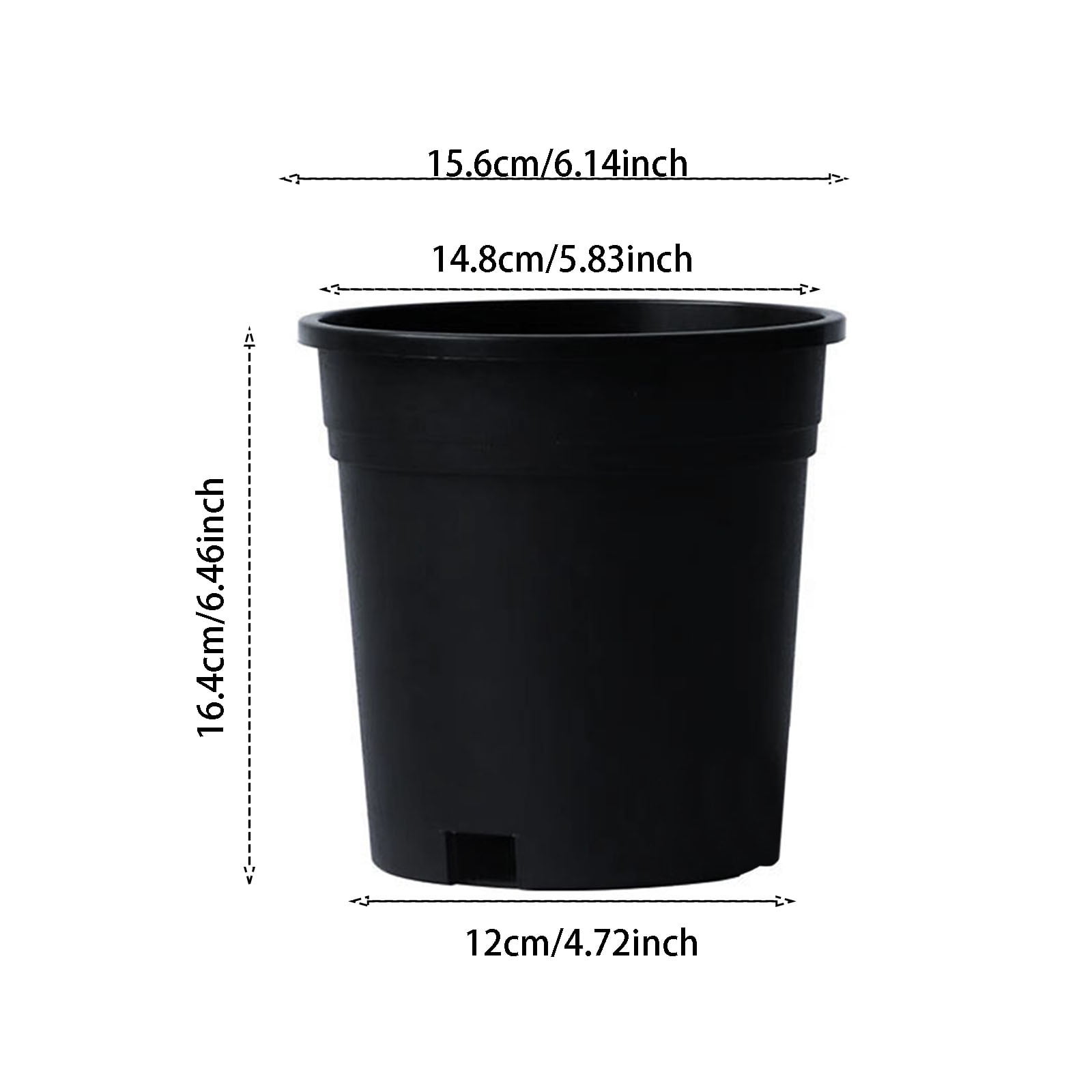 4-Pack Stackable Nursery Pots (1/2/3/4 Gallon) - Unbreakable PP Planters with Drain Holes for Starting, Hydroponics & Indoor/Outdoor Gardening, Black