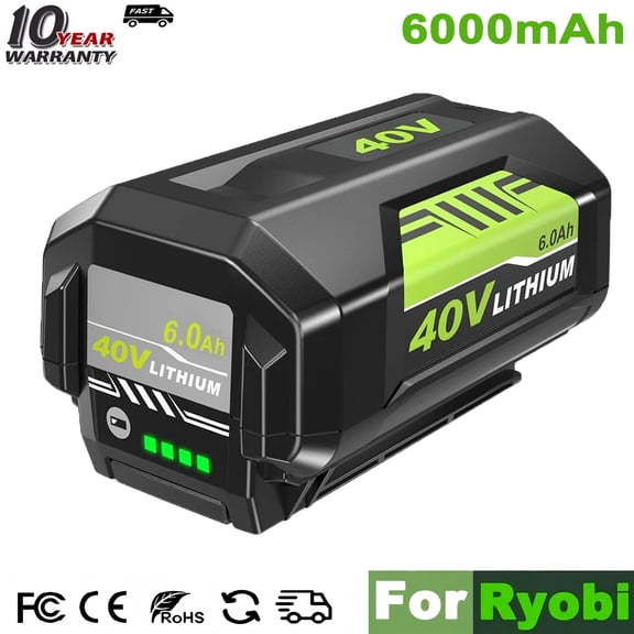 40V 6.0Ah Battery for Ryobi OP4026 OP4040 OP4050A Compatible with Ryobi 40Volt Battery Cordless Tools