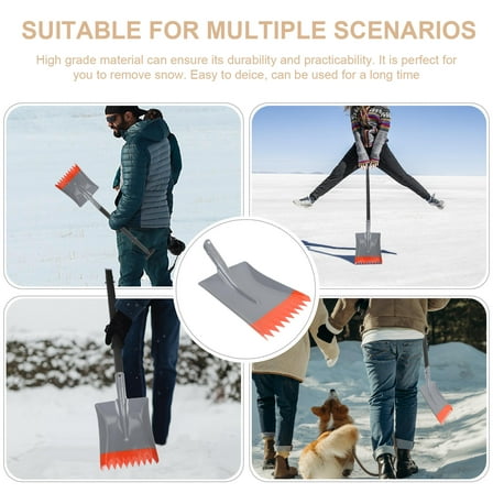 WHAMVOX Metal Snow Shovel for Outdoor Use with Unique Jaging Design and Durable Iron Material 7.5in x 19.3in