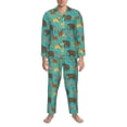 thumbnail image 3 of Salouo Cute Animals Print Button-Front Long Sleeve Pajama Set for Men, Soft 2Pjs Men's Long Sleeve Sleepwear-Small, 3 of 7