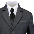 thumbnail image 5 of Boys Suits 3 Pieces Slim Fit Blazer Vest Pants Black Outfit Formal Suit for Wedding Suit Jacket Vest and Pants, 5 of 6