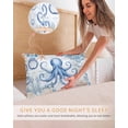 thumbnail image 5 of Octopus Coastal Pillow Cases Standard Size Set of 2, Smooth Satin Pillowcase for Hair and Skin, Summer Beach Starfish Coral Nautical Decorative Cooling Bed Pillow Covers with Zipper, 20x26 Inches, 5 of 5
