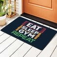 thumbnail image 1 of DouZhe Eat Sleep Gym Repeat Rugs Doormat, Non-Slip Machine Washable Carpets Floor Door Mat , 36" x 24", 1 of 6
