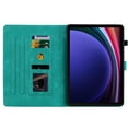 thumbnail image 5 of Case for Samsung Galaxy Tab S9/S8/S7, Flower Pattern PU Leather Multi-Angle Viewing Stand Shockproof Flip Case with Card Slot, Magnetic Clasp, Pencil Slot, for Galaxy Tab S9/S8/S7, Green, 5 of 11