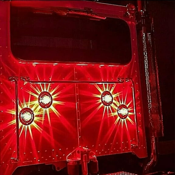 2 Pack Red Watermelon Glass Lights with LED Bulbs for Trucks and Trailers