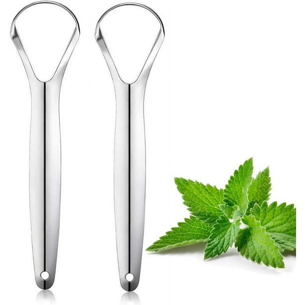 Tongue Scraper (2 Pack), WideHead Tongue Cleaner with Spoon Shape