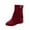 Red, variant on TKYCMSUAKI Women's Western Tassel Cowboys Ankle Boots, Retro Fringe Pointy Toe Chunky Low Heel Cowgirls Ankle Booties Mid Calf Riding Boots Retro Wide Calf Ankle Booties Short Boots Winter Shoes