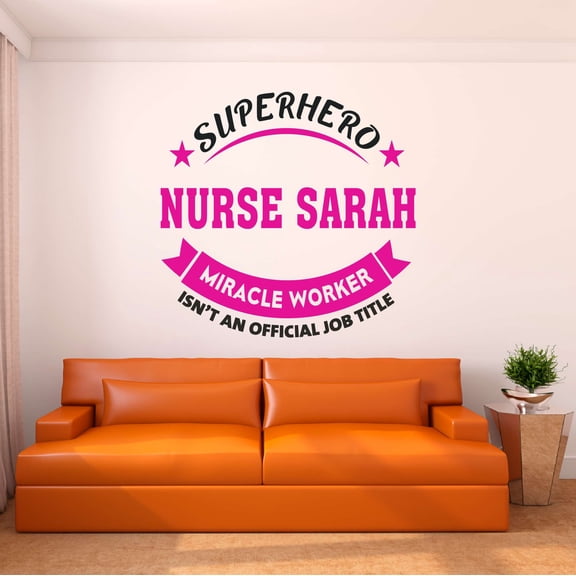 Girls Superhero isn't an Official job title Cute Quotes & Sayings Wall Decal Decoration Superhero Nurse Motivational Vinyl Wall Decal Lasts Years and Easily Removable - Size: 40 In(W) x 40 In(H)