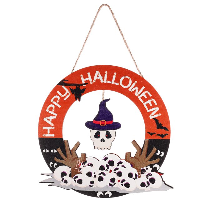 Halloween Wood Door Sign Hanging Ornament Decoration Halloween Party Wooden Tag
