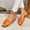Orange, variant on HWRETIE Women's Casual Pleated Strap Slippers Summer Breathable One-Band Flat Slide Sandals Lightweight Fashion Comfort Shoes for Daily Outdoor Wear Purple