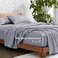 thumbnail image 5 of Bare Home Premium 1800 Collection 4-Piece Bed Sheet Set, Full, Heathered Midnight Blue, 5 of 9
