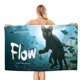 thumbnail image 1 of Flow Toalla de playa de secado rápido con diseño temático, regalo para mujeres y niñas, ideal para cumpleaños, fans, amantes de la música, uso en la playa o al aire libre, 78 × 150 cm, 1 of 6