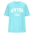 thumbnail image 5 of Xmyrz Elbow Length Tee Shirts For Women Summer Vintage New York Letter Print Long Shirt Casual Fashion Tops, 5 of 5