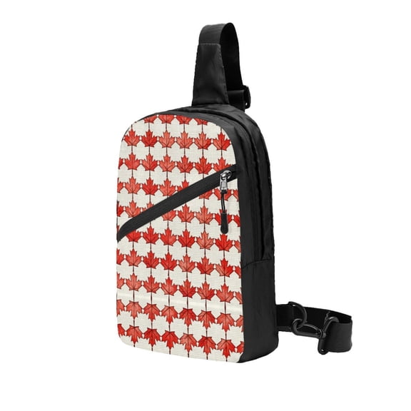 Foldable Sling Backpack Packable Daypack Canadian Maple Leaf Flag Collapsible Crossbody Shoulder Bag