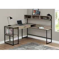 Monarch Specialties Computer Desk, Home Office, Corner, L Shape, Work, Laptop, Brown Laminate