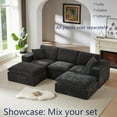 thumbnail image 5 of Miniyam 79" x 39" Black 2-Seater Sofa, Modular & Expandable to L-Shape or U-Shape with Optional Ottoman/Chaise, 5 of 12