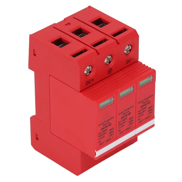 Parafoudre de Tension, Dispositif de Protection contre les Surtensions DC1000V Ignifuge PC Orange Rouge pour Résidence pour Immeuble de Bureaux 2P,3P