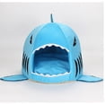 thumbnail image 3 of Shark Cat House Cama extraíble lavable para todas las estaciones, cama con forma de tiburón para mascotas, gatitos y perros, 3 of 5