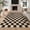 Black & Beige, variant on Fnova Checkered Area Rug, 5' x 7' Machine Washable Non Slip Rug for Living Room Bedroom Kitchen, Kid and Pet Friendly Low Pile Indoor Carpet