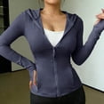 thumbnail image 2 of yillto Women's Yoga Athletic Jacket Sun Protection Long Sleeve Top Summer Lightweight Casual Workout Running Jacket, 2 of 7