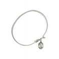 thumbnail image 2 of 7 1/4 inch Oval Eye Hook Bangle Bracelet w/ St. Germaine Cousin in Sterling Silver, 2 of 3