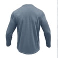 thumbnail image 4 of DeHolifer Men's T-Shirts V-Neck Button Long Sleeve Solid Color Loose Casual Blouse T-Shirts Light Blue XL, 4 of 6
