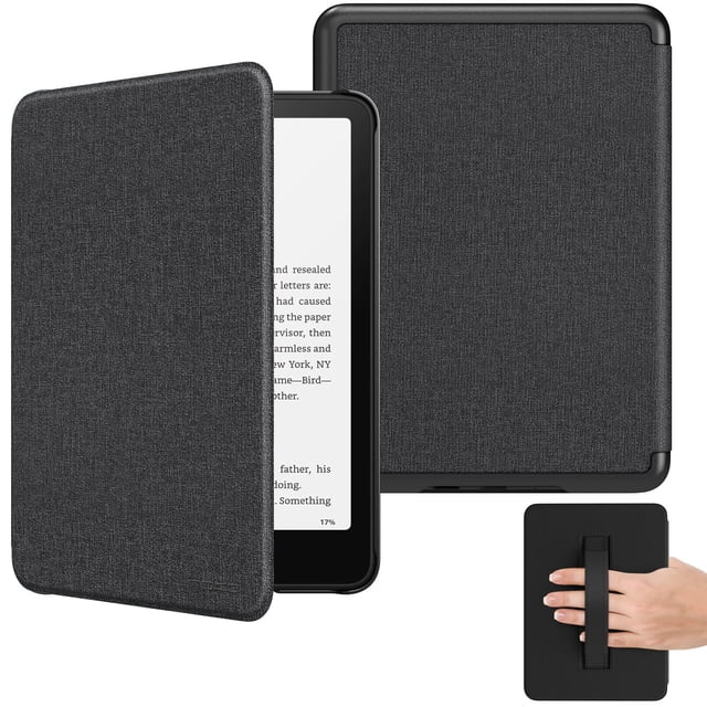 Funda MoKo para Kindle Paperwhite 7" 2024 con Correa de Mano Negra