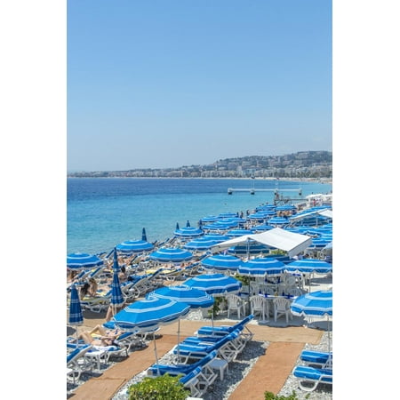 Beach in Nice, Cote d'Azur, France Print Wall Art By Jim
