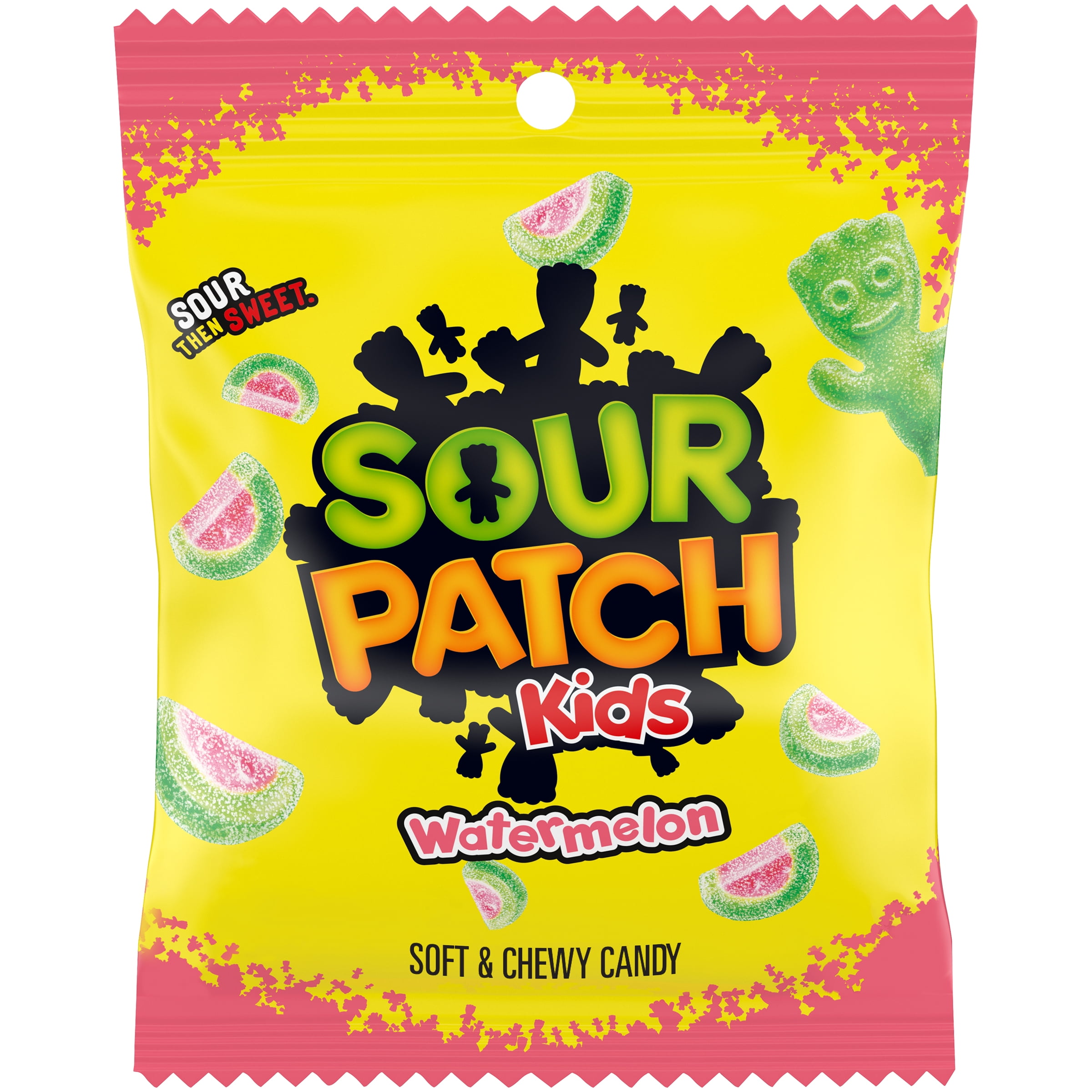 SOUR PATCH KIDS, Watermelon Soft & Chewy Candy 1 Peg Bag (3.6oz