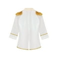 thumbnail image 4 of Yruioon Kids Boys Prince Outfits Long Sleeve Gold Fringe Velvet Tailcoat Medieval Royal Court Coat White 6, 4 of 7