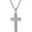 Silver no chain, variant on Unisex Stainless Steel Cool Hip Hop Shiny Rhinestones Micro-Pave Iced Out CZ Inlay Double Layer Cross Pendant Necklace