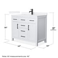 thumbnail image 4 of Beckett 42" White Single Vanity & White Quartz Top (1-Hole) & Black Trim, 4 of 5