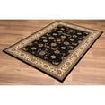 thumbnail image 6 of 5â€™ x 8â€™ Black and Tan Floral Vines Area Rug, 6 of 8