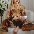 thumbnail image 6 of Pajama Sets for Women 2 Pcs, Cute Floral Cow Button Down Long Sleeve Sleepwear Lounge PJ Sets, 6 of 6