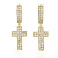 thumbnail image 4 of GKNET Hip Hop Shining Cross Hoop Earrings 18K Real Gold Plated Men Women Jewelry-Silver, 4 of 9