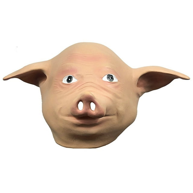 Máscara de látex con capucha de cerdito para fiestas, disfraces de Halloween