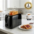 thumbnail image 5 of OVENTE Electric 2 Slice Toaster Machine 6-Shade Setting, Black TP2210B | Compact Design and Removable Crumb Tray, 700W Power Perfect for Toasting Bread, Thin Bagels and Waffles, 5 of 11