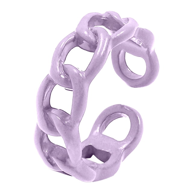 Colorido Anillo Puño Abierto Cadena Cubana Diseño Dedo Índice Anillo Macarone Moda Candy Anillo Joyería