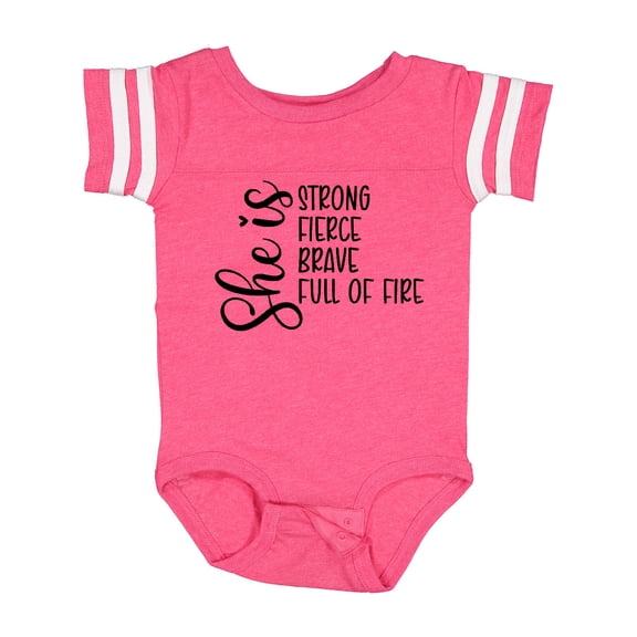 Inktastic She is Strong Fierce Brave Full of Fire Girls Baby Bodysuit