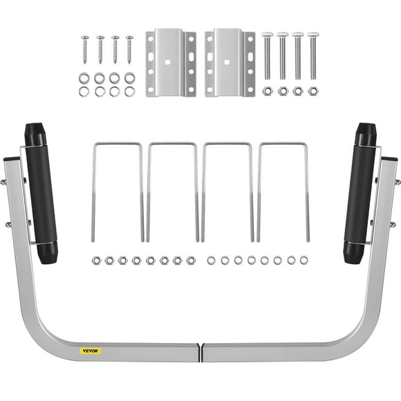 VEVOR Boat Trailer Guide-ons, 15.6", 2pcs Galvanized Steel Trailer Guide ons, Trailer Guides with Rubber Rollers, Complete Mounting Accessories Included, for Ski Boat, Fishing Boat or Sailboat Trailer
