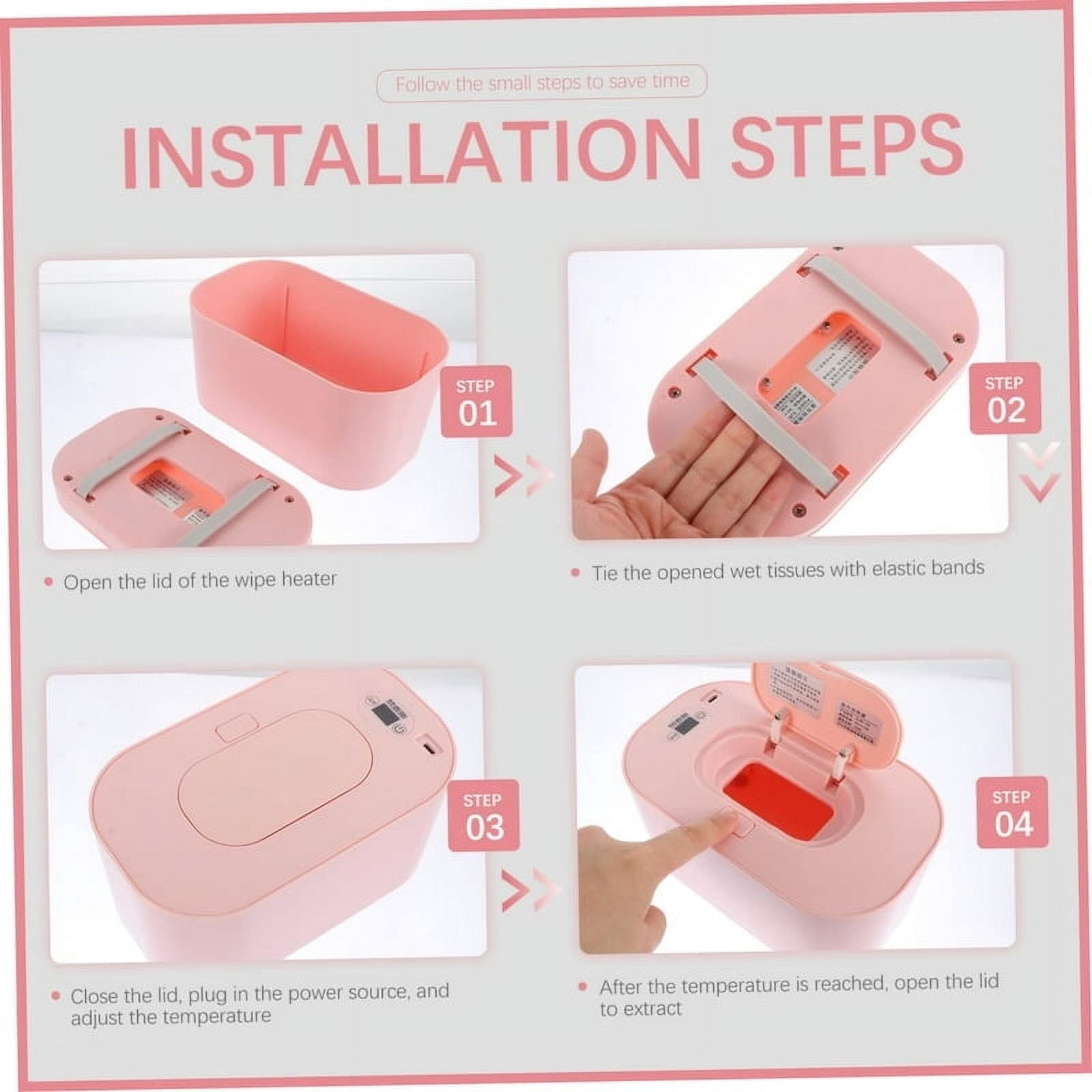 Mericonn Baby Wipes Warmer Dispenser Intelligent Precise Temperature Control, Diaper Heater,Pink