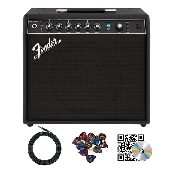 Fender Mustang LTX50 Guitar Combo Amplifier - Black w/ Instrument Cable