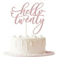 thumbnail image 1 of Decoración para tartas Keoysek Hello Twenty, 20 cumpleaños, oro rosa, 1 of 8
