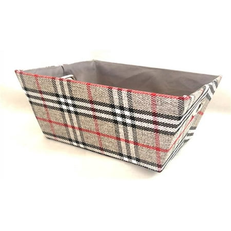 MDR Trading AP-2CBW580BRB Gray, White & Red Plaid with Matching Fabric Liner Basket